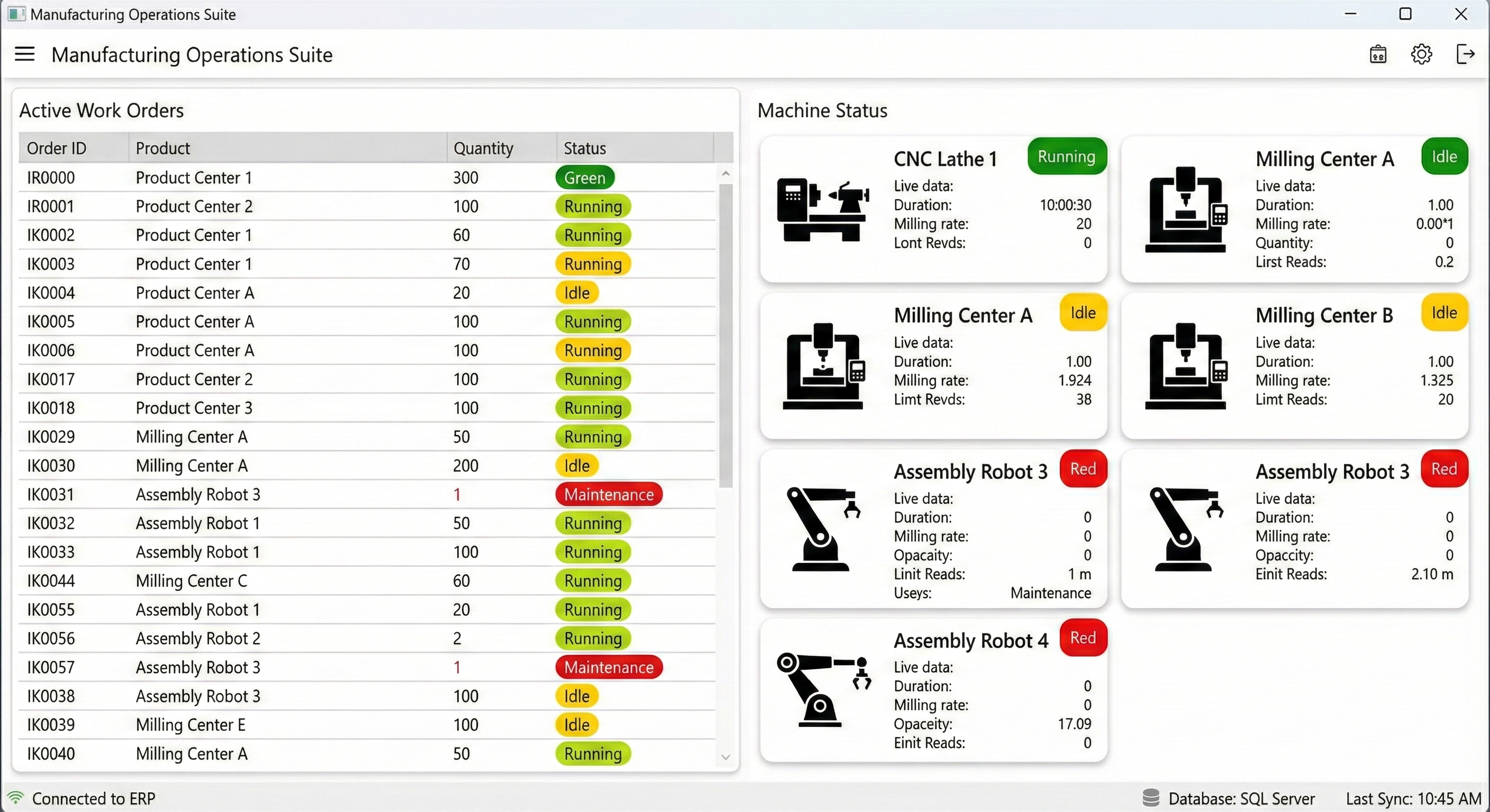 Manufacturing Operations Suite (.NET Desktop)